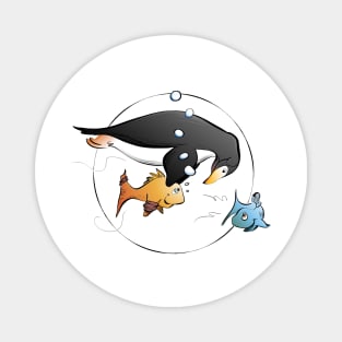 Penguin Swim Teacher (Color) Magnet